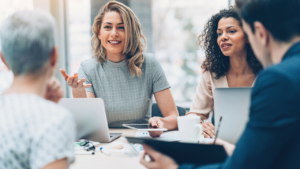 A group of executives in a meeting