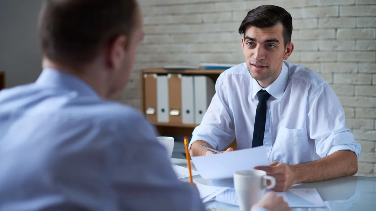 Two men in a business meeting
