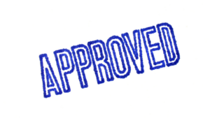 An approved stamp