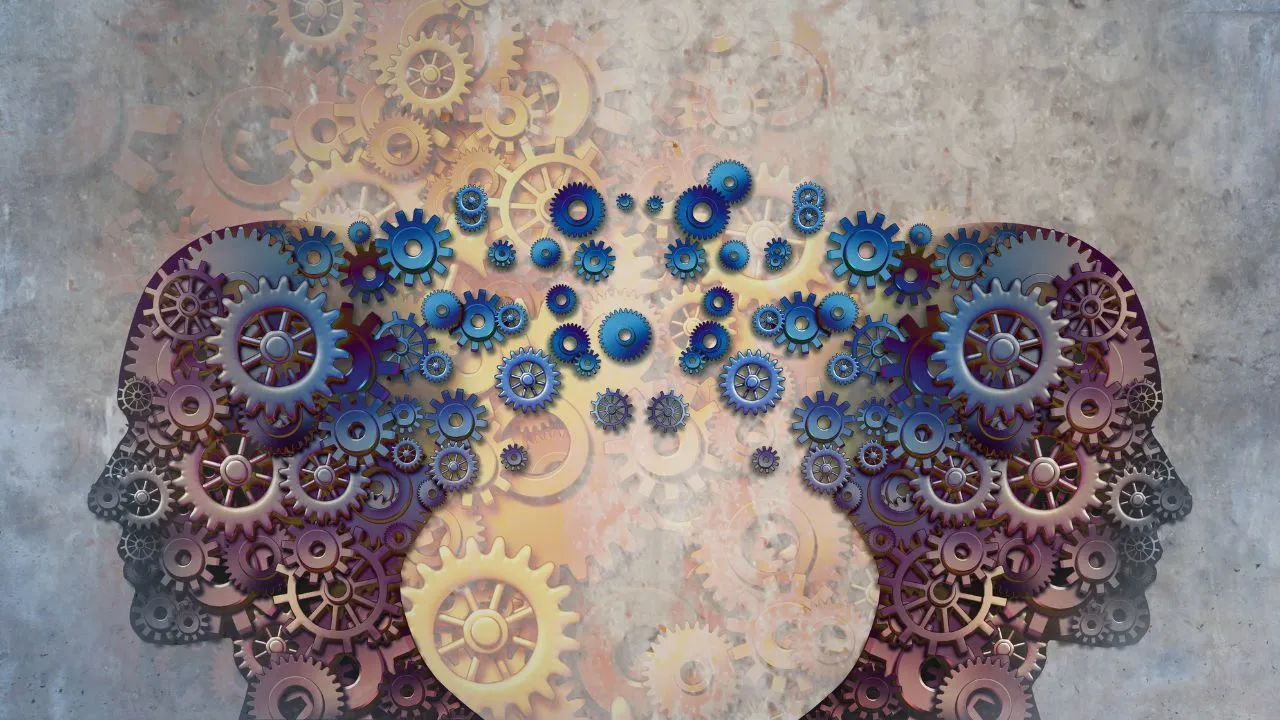 Two connected minds exchanging ideas