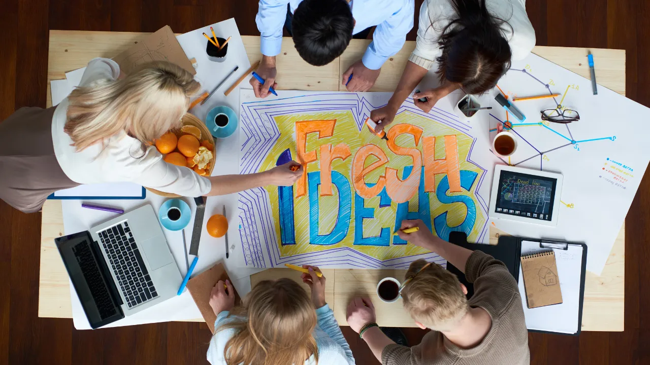 A team working on fresh ideas