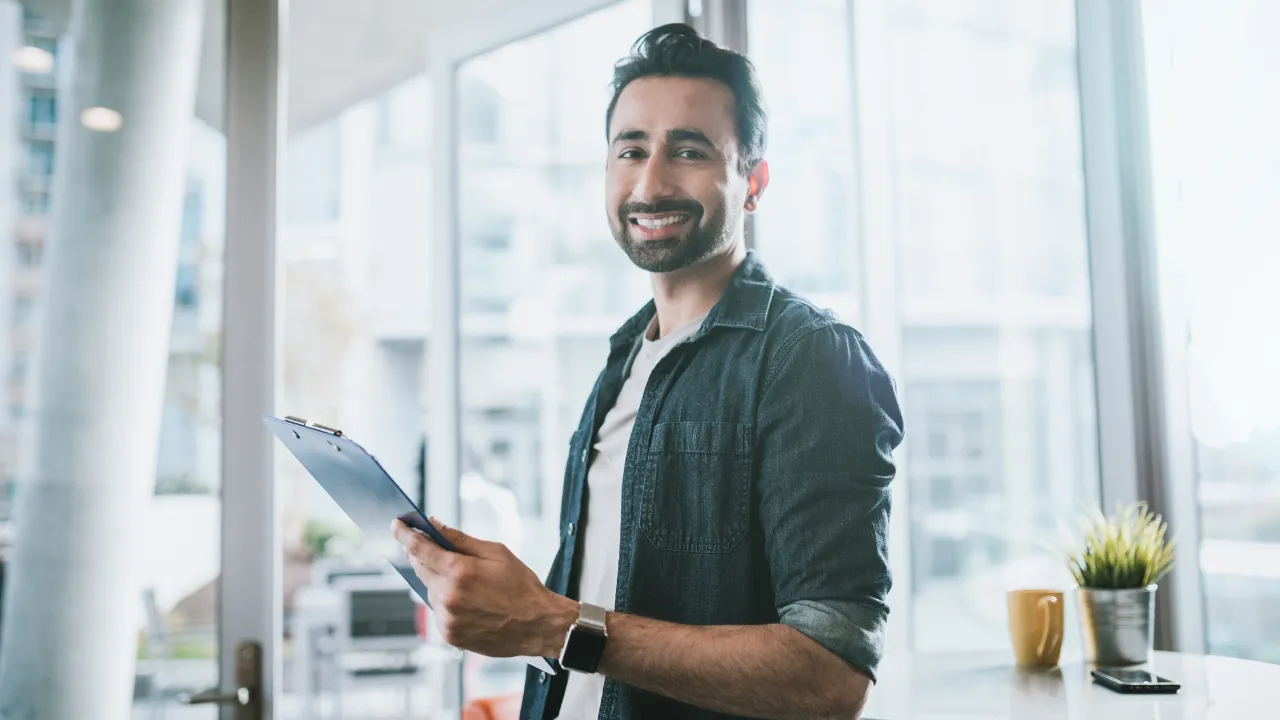 A business professional working in an office