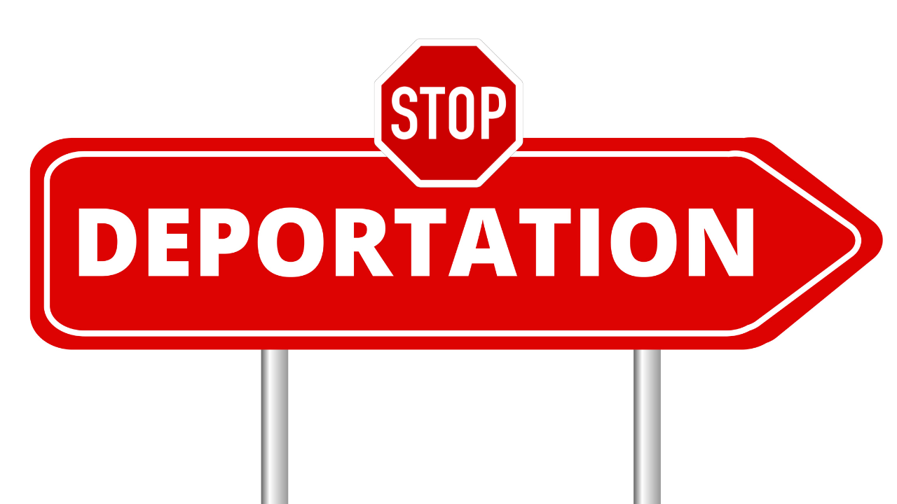 A stop deportation sign