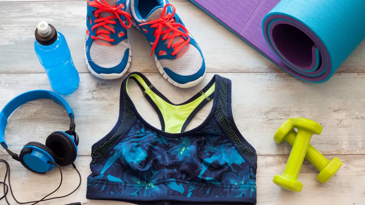 A collection of sports goods