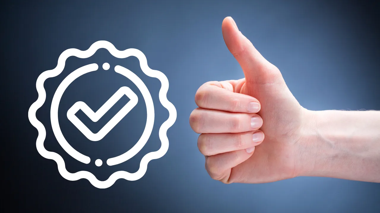 Thumbs up and a checkmark