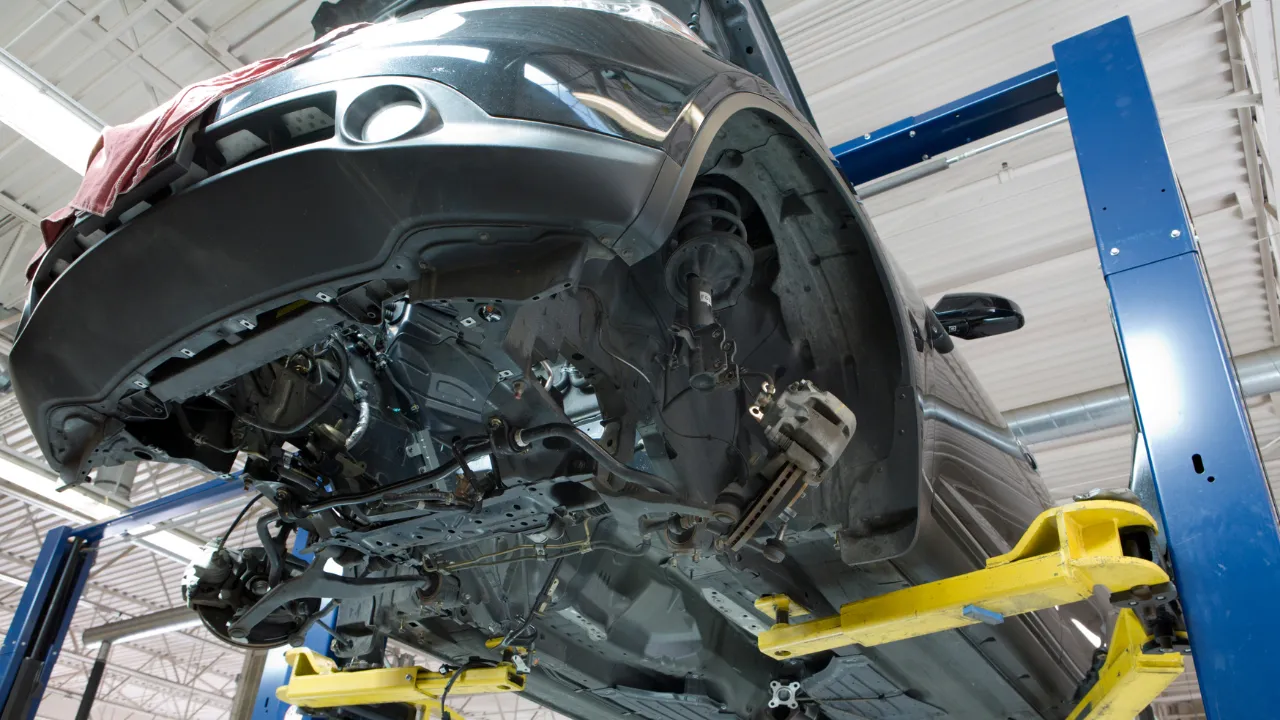 A car being repaired