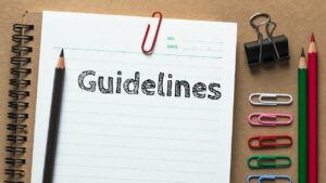 Guidelines on a piece of lined paper