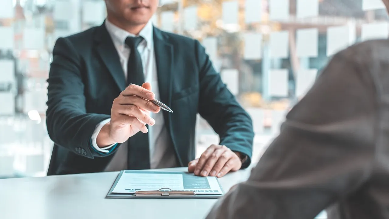 A job interview being conducted
