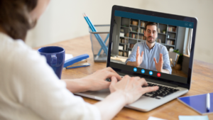 A job interview via zoom