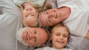 Grandparents with their grandchildren