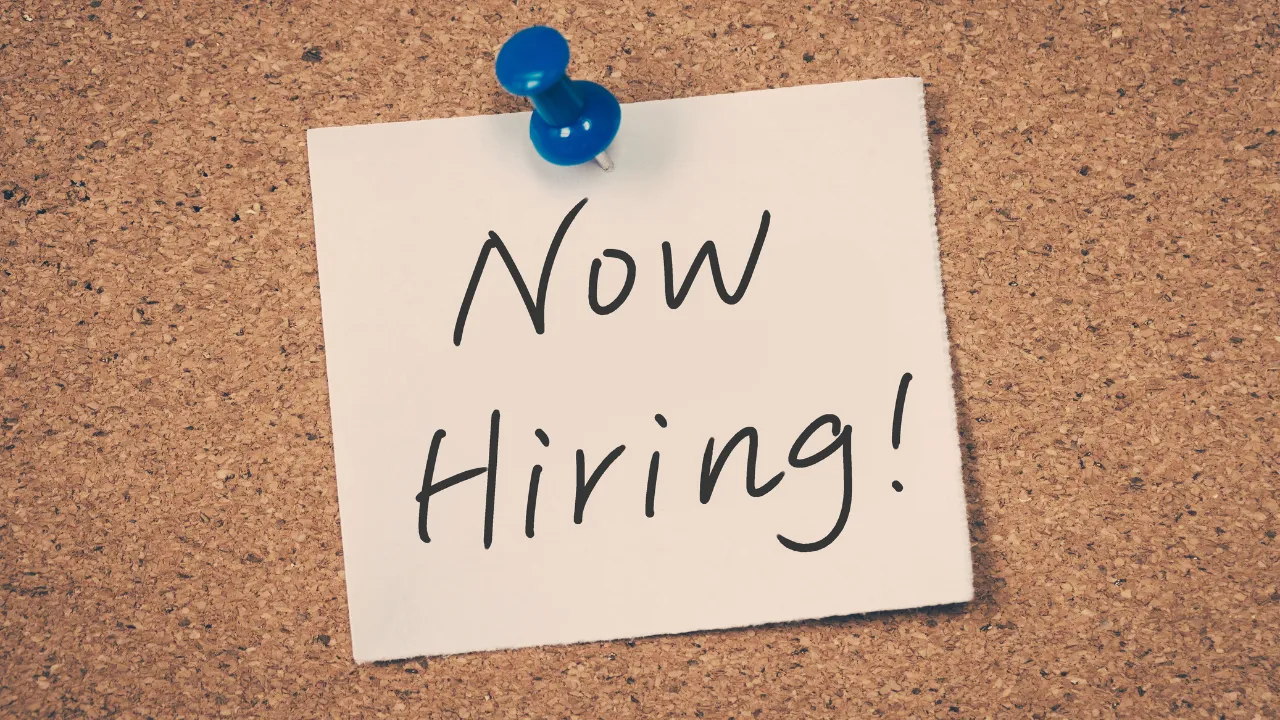 Now hiring sign