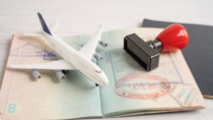 An approval stamp in a passport