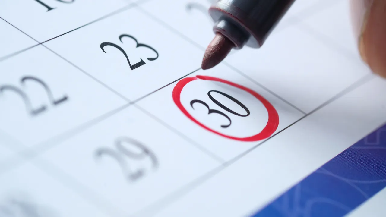 Day on a calendar circled