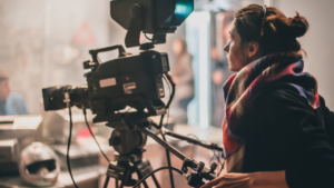 film camera being directed.