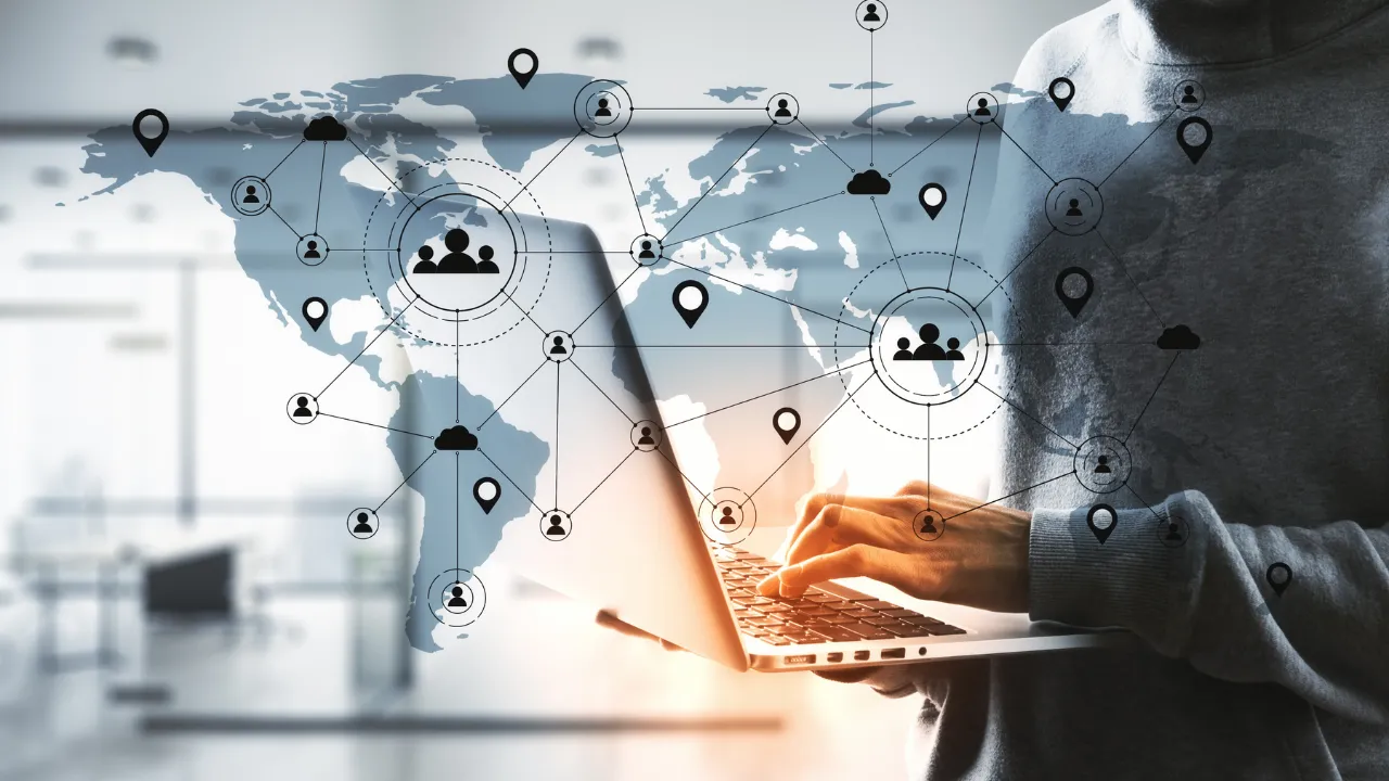 Remote work through a laptop