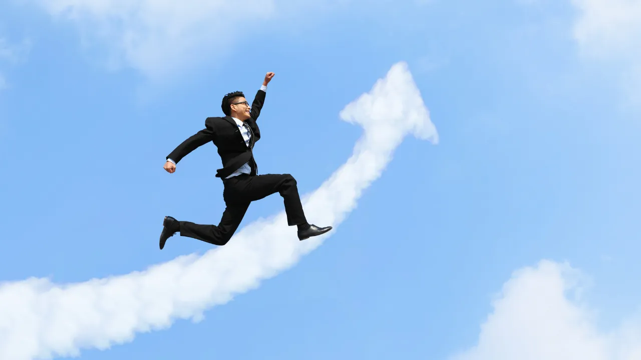 a business man celebrating success