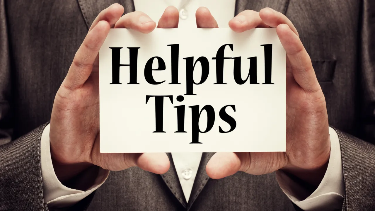 helpful tips on a sign