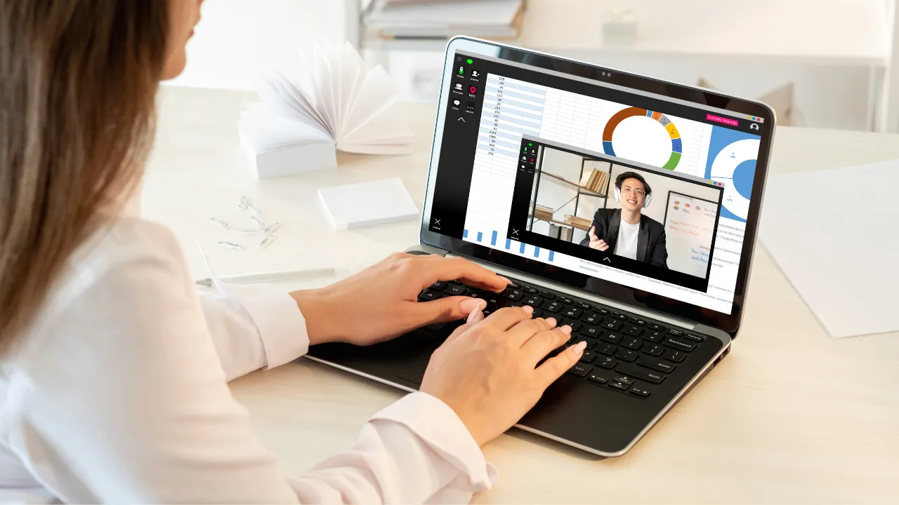 business coach consulting through video call