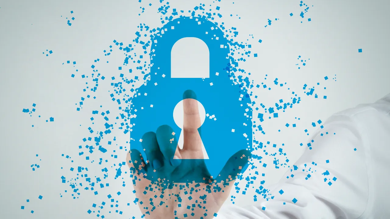 A person unlocking a virtual lock