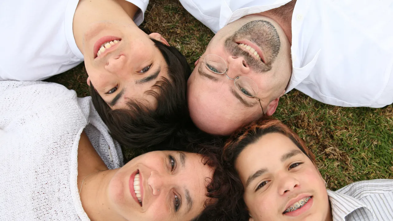 A happy family of four