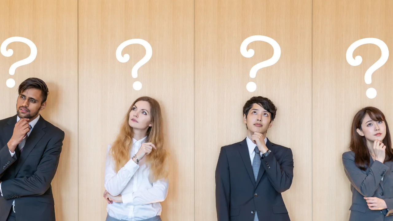 A team of business professionals thinking