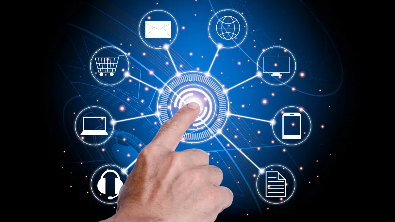 Digital icons being pressed