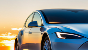 A car and a sunset