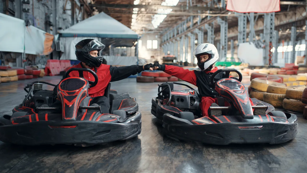 Two go-karting individuals
