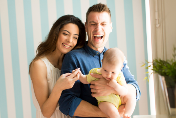 Happy family of 3