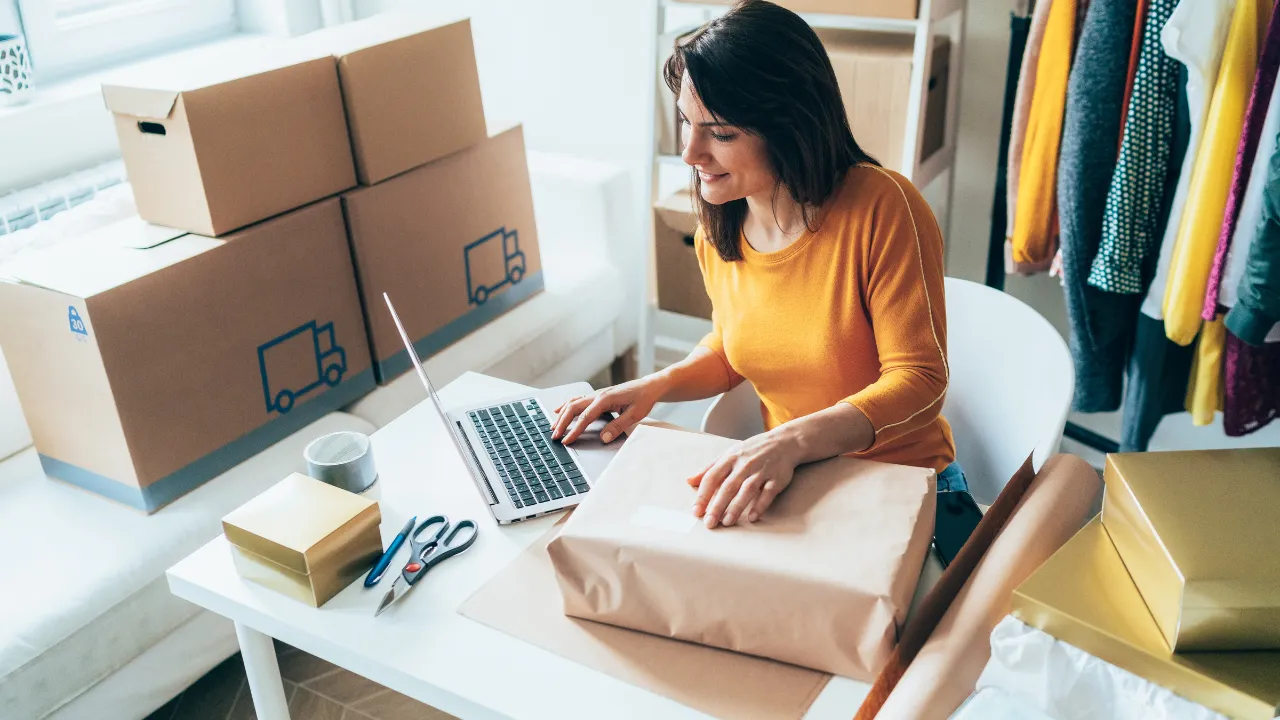 A business owner fulfilling orders