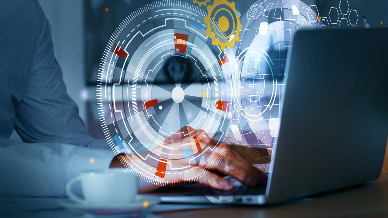 Digital figures on a laptop