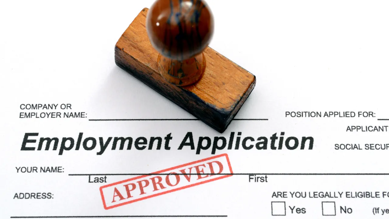 Employment application approved