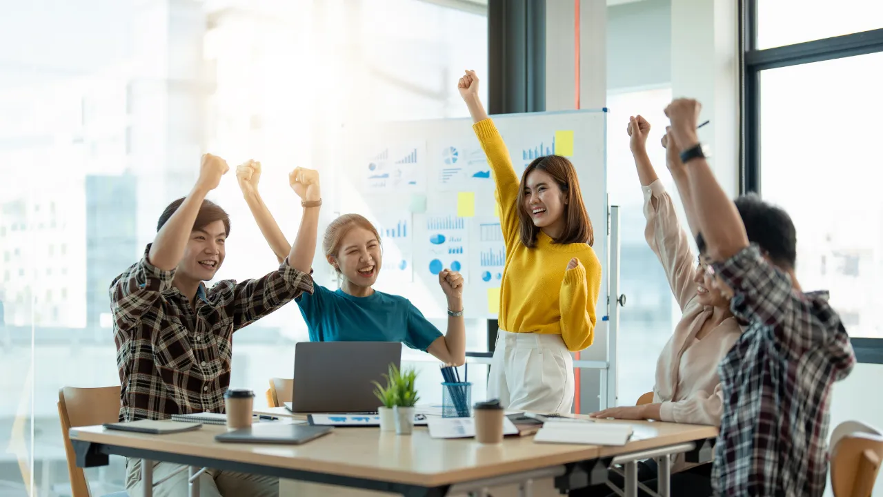 Celebrating success as a group of professionals