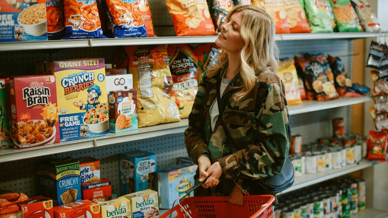 A woman shopping in a convenient store