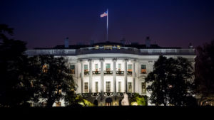 The white house at night
