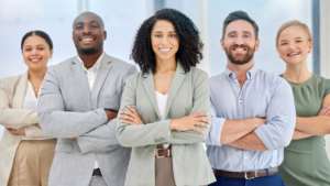 A groups of professionals gathered