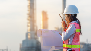 An engineer working on site