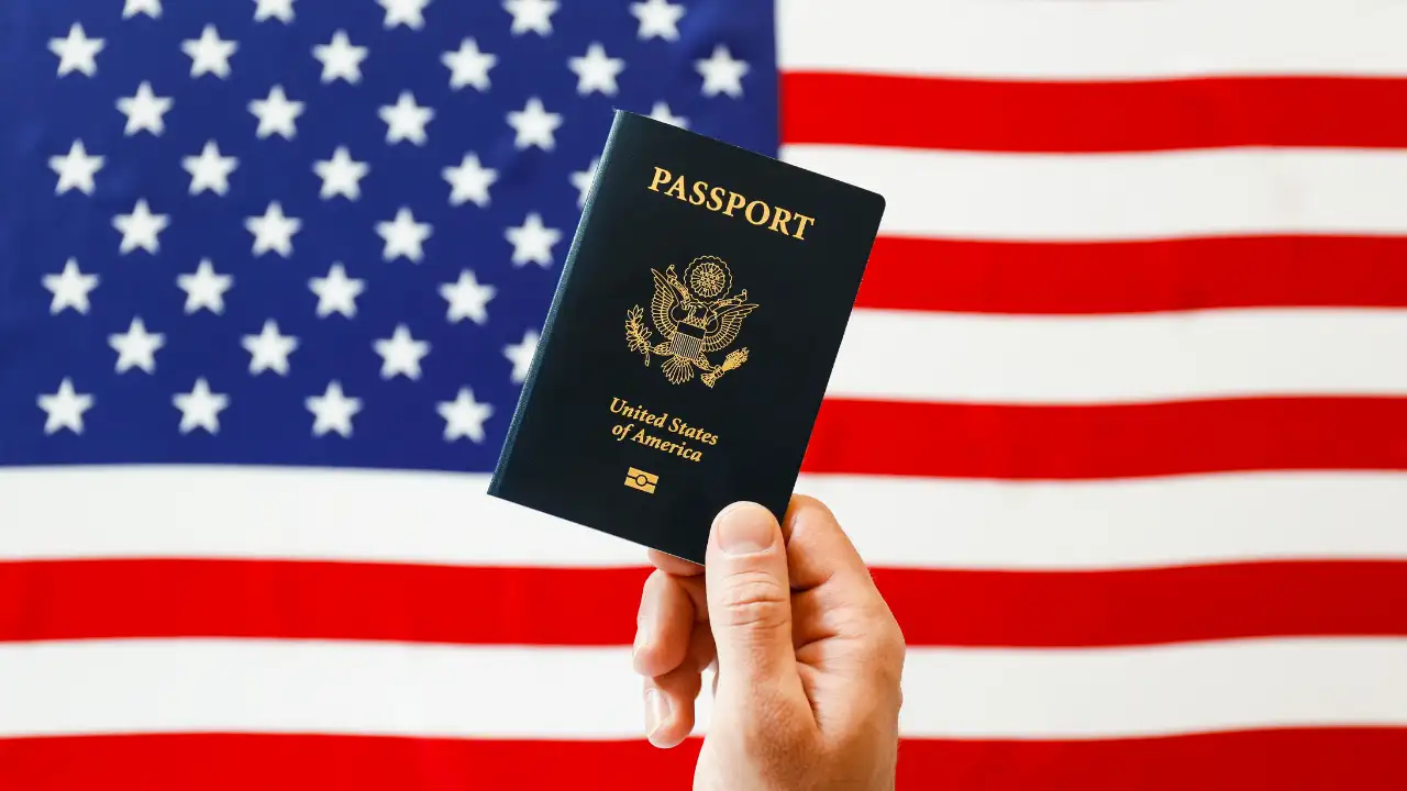 A US flag and passport
