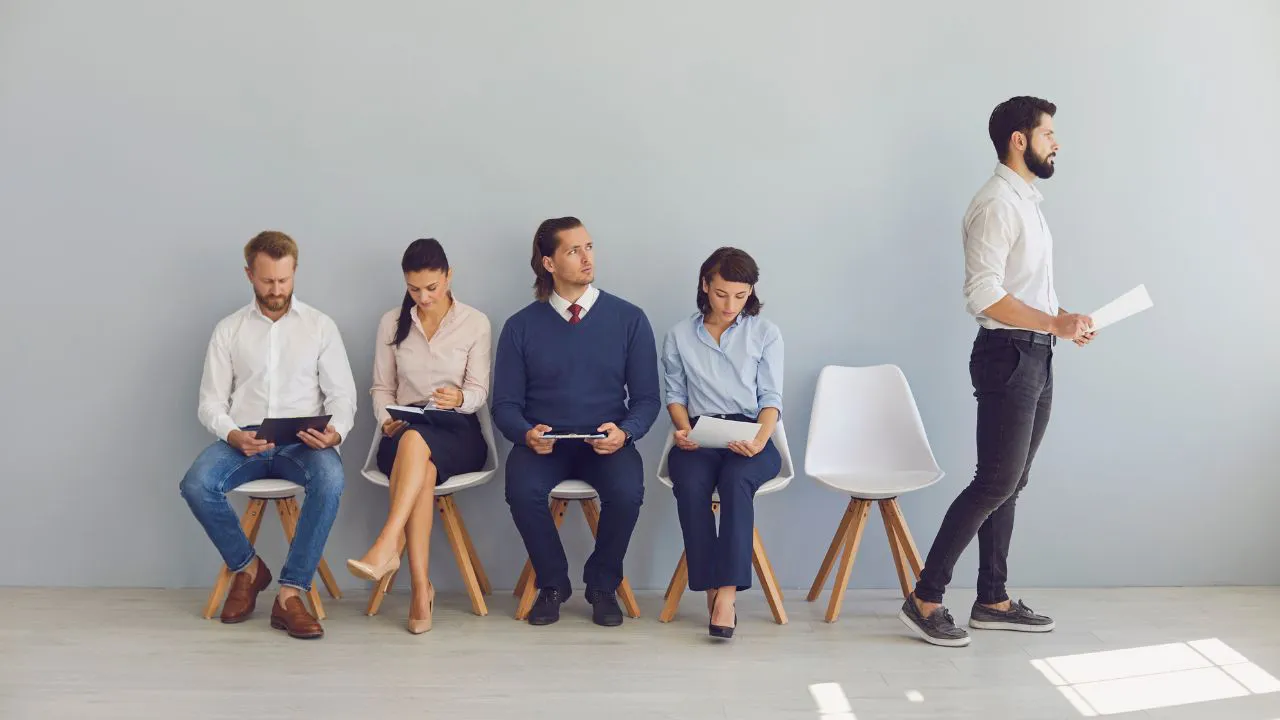 A staffing company conducting interviews