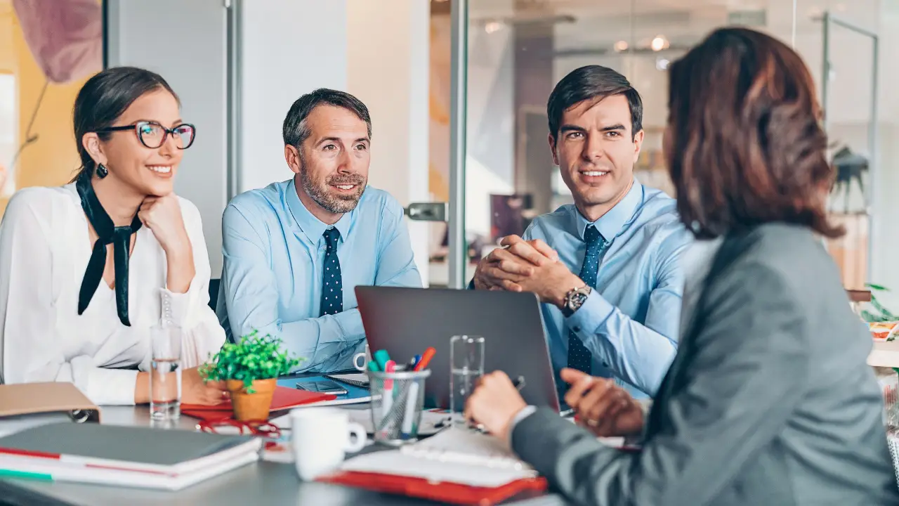 A team consulting on a project