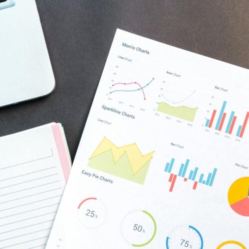 Financial charts and projections.