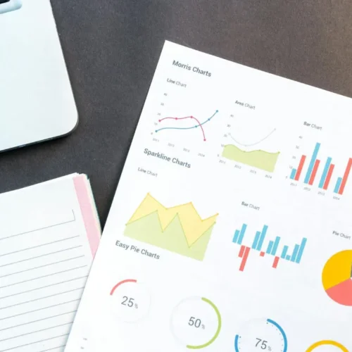 Financial charts and projections.
