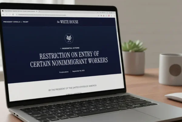 The White House in Washington D.C., representing the source of the executive order on H-1B visas.