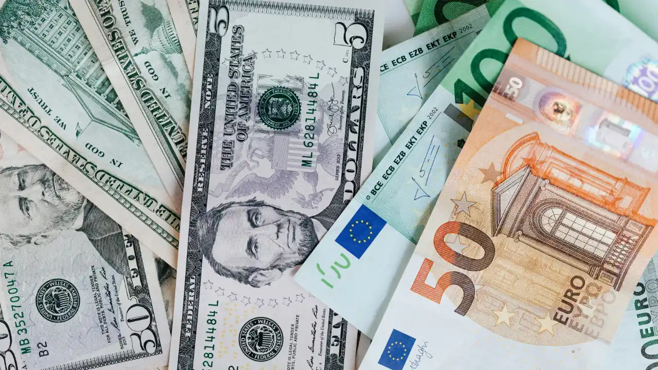 A mix of U.S. dollars and Euros, representing the international nature of investment visas and the importance of tracing the source of funds.
