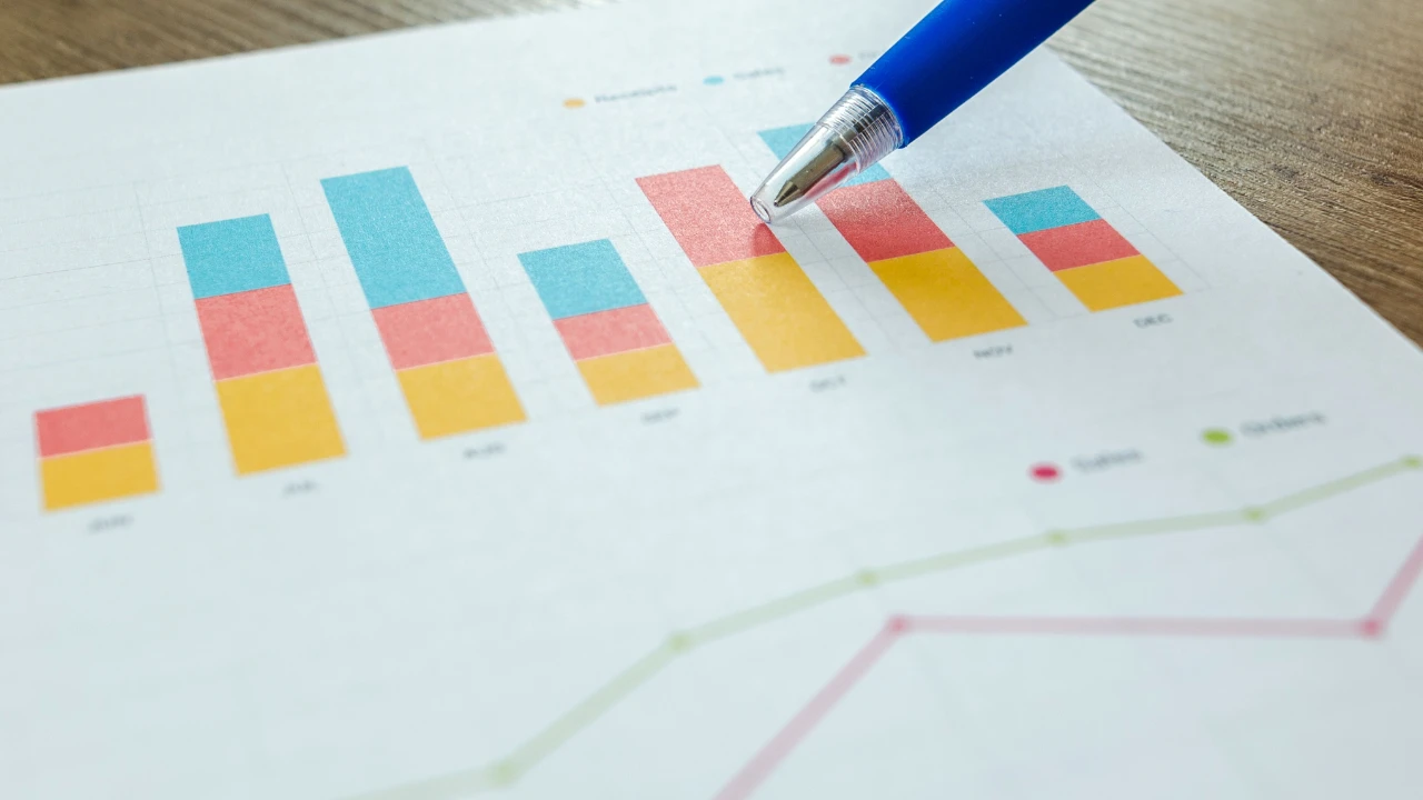 Pen pointing to a bar chart representing declining EB-2 NIW approval rates data.